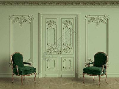经典室内的经典椅子与复制空间图片