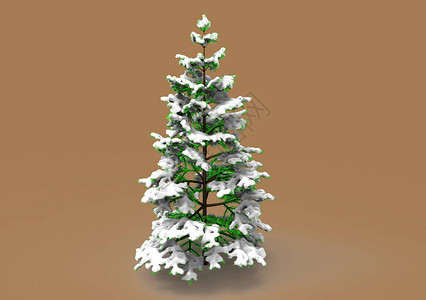 雪地上的松树背景图片