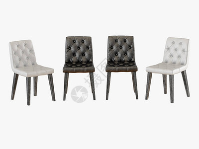 Capitone四张椅子3D在白图片