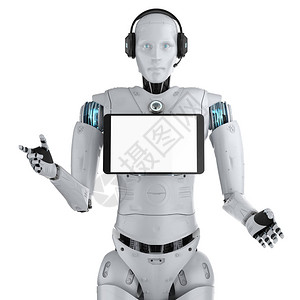 机器人助理概念3D制成人形机器人空白图片