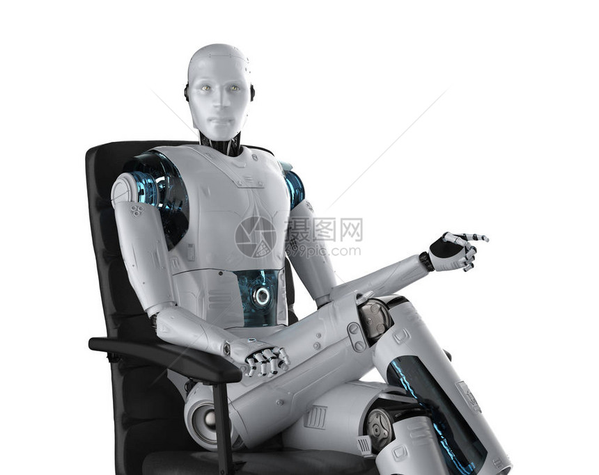 自动化工人概念3D制成机器人在图片