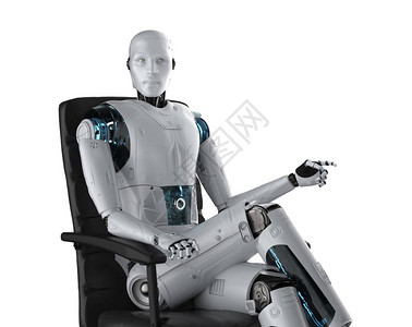 自动化工人概念3D制成机器人在图片