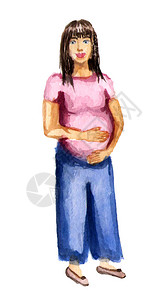 水彩图孕妇快乐的母亲日图片