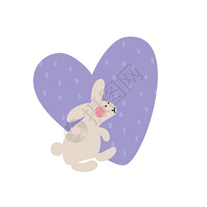 Kawai用滑稽兔子插图图片