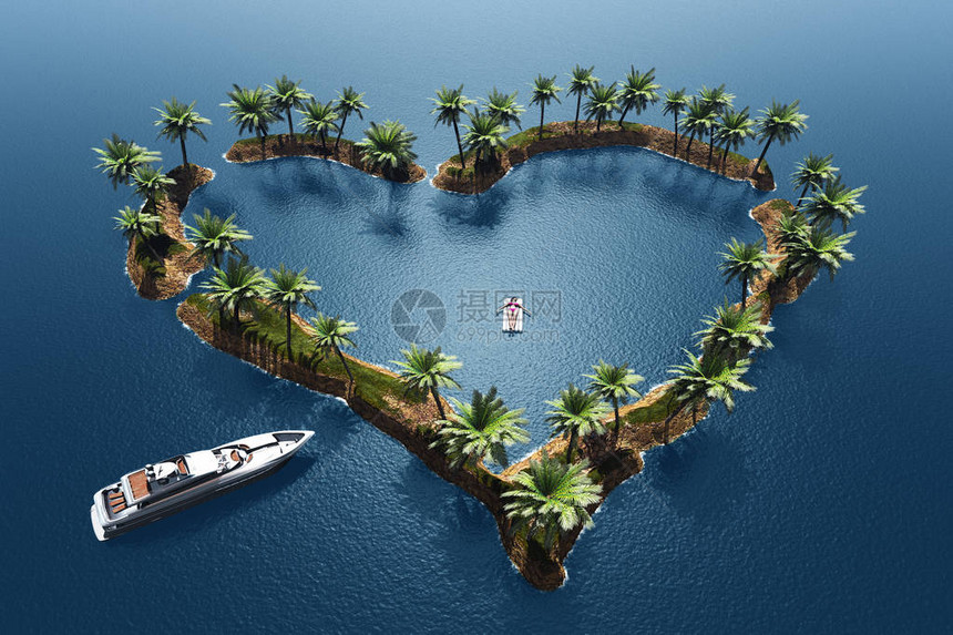 海岛3d渲染图片
