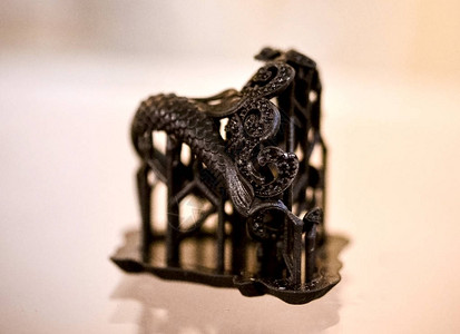 在3d打印机上打印的物体光敏聚合物黑环立体光刻3D打印机图片