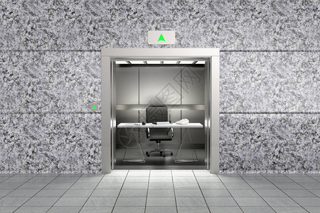 3D提供概念图像代表前额缩略语电梯内有办公室正图片