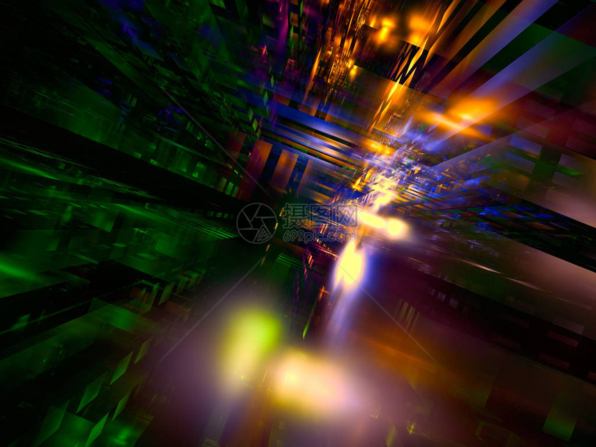 彩色科幻或数据科学背景抽象计算机生成的3d插图数字艺术图片