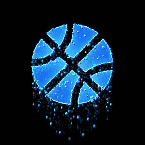 湿符号篮球是蓝色的水滴图片
