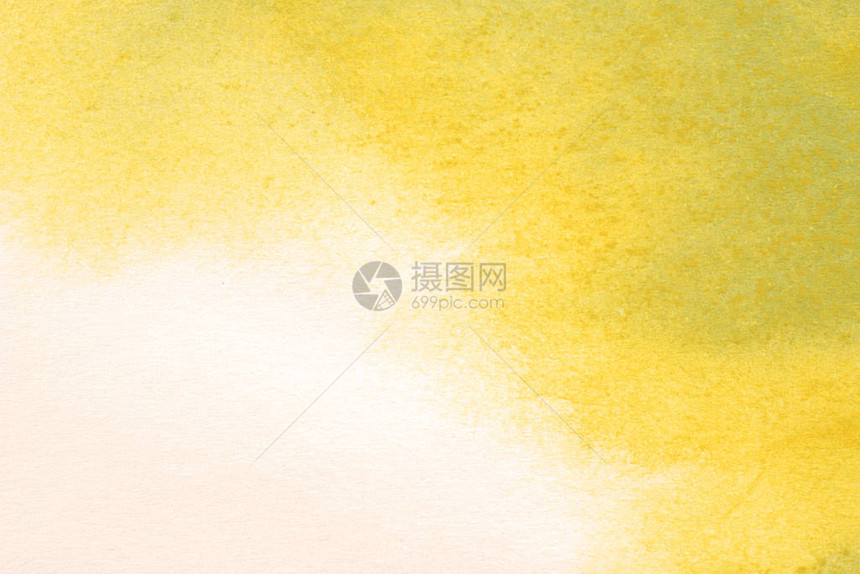 白纸背景创意设计模板上的黄绿色水彩色闪光画图片