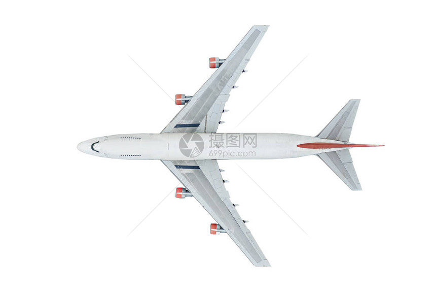 白色背景与cl隔离的飞机俯视图图片