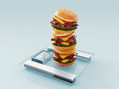 汉堡快餐饮食概念强迫过度食过量和饮食图片