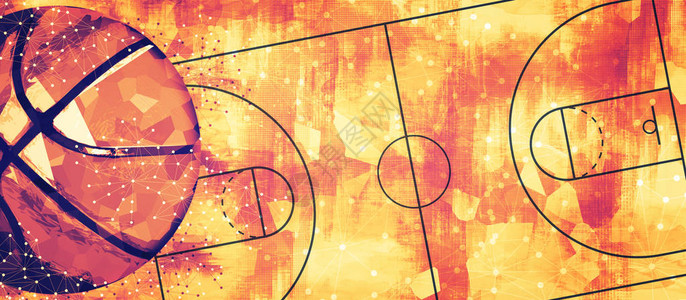篮球横幅背景带有复制空间的图片