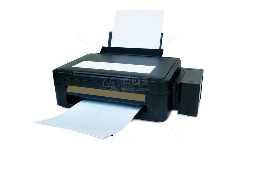 白色背景的四色打印机带图片
