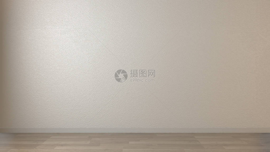 白墙和木地板3d渲染图片
