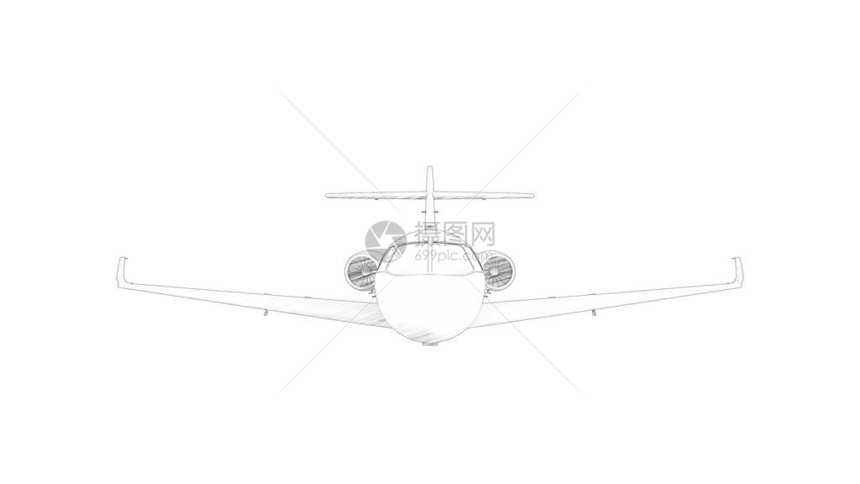 3D型小私人喷气式喷气式飞机在白色停图片