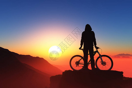 一个在岸边骑自行车背景图片