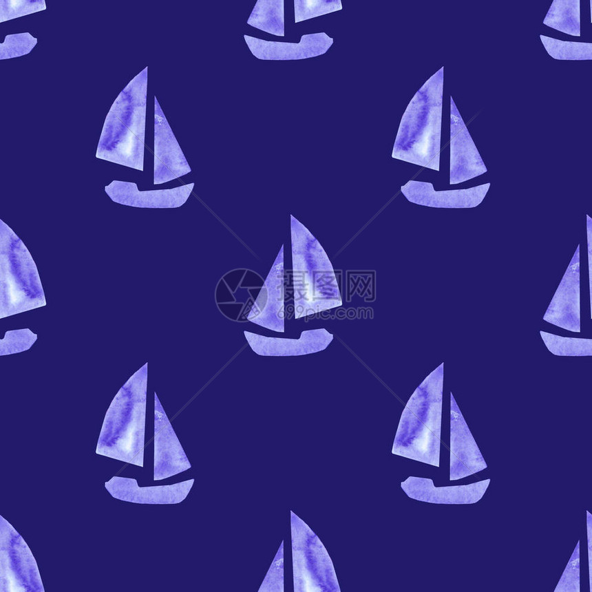 蓝海洋男孩纺织卧室壁纸的装饰品图片