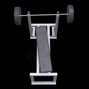 有重量的巴铃健身设备体力增能健身概念3D在黑色背图片