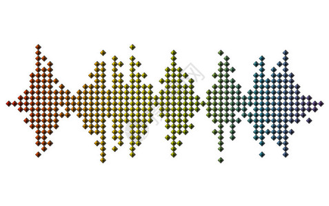 3D彩虹脉动音乐播放器白色背景上音频多彩的图片