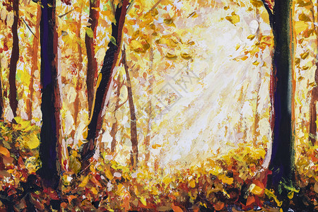 秋季森林橙黄色金背景图片