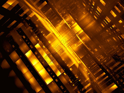 抽象的金色背景计算机生成的3d插图分形艺术图片