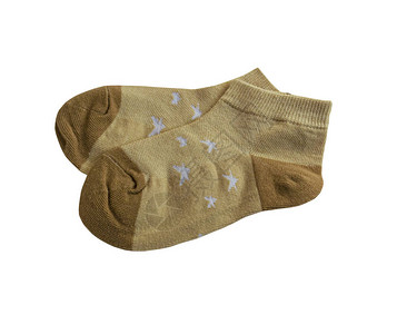 一双棉袜条纹式和恒星型儿童袜子棉图片