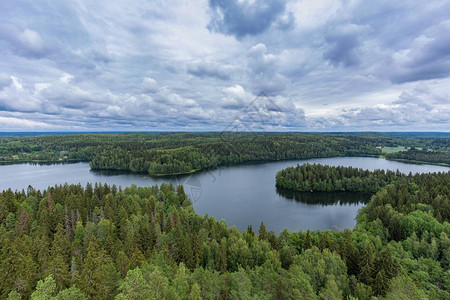 自然背景芬兰奥兰科美丽的秋天风景秋季森图片
