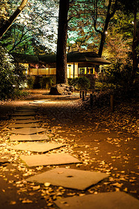 夜晚的老房子日本图片