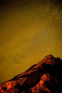 星空与冰岛的雪山图片