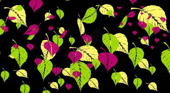 叶子背景叶子图案红黄绿叶背景图片
