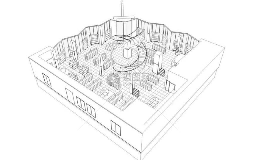 3D插图草图大纲图片