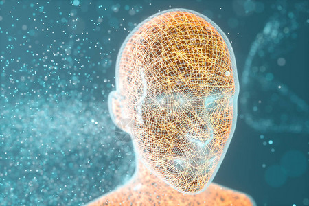 人工智能头线和头3D造影图片