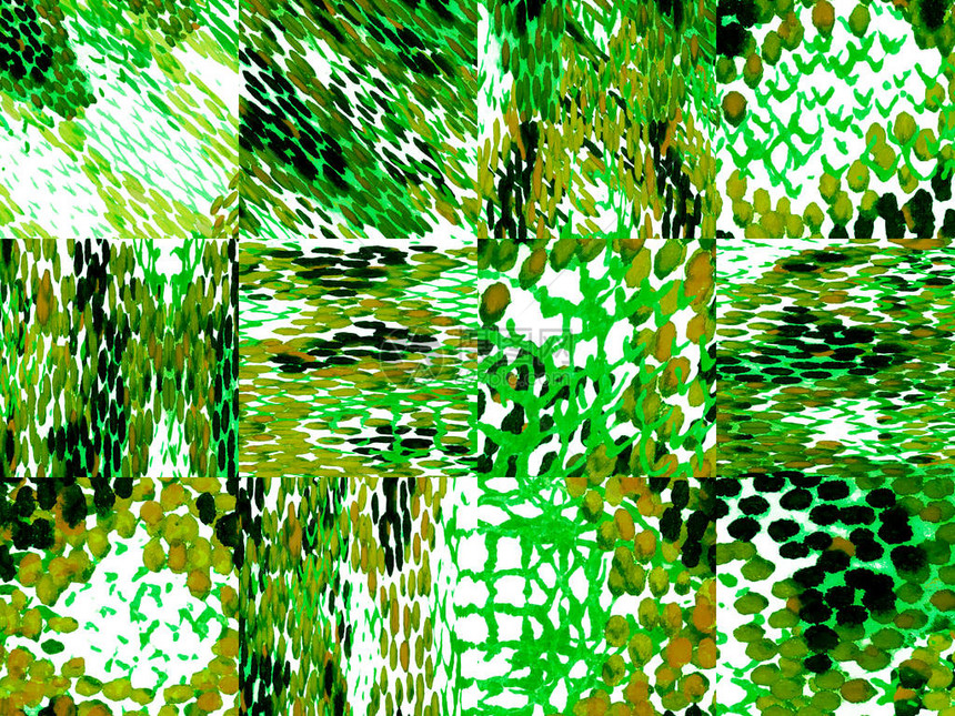 水彩民族设计夏季菱形背景绿色松石蛇皮随机纹理充满活力的几何泳装图案民族无缝模式几何对称Ika图片