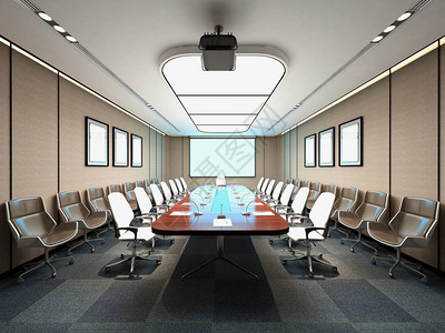 3d渲染办公室会议室图片