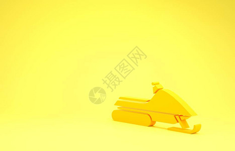 黄色摩托图标孤立在黄色背景上摩托标志极限运动极简主义概念3d插图图片