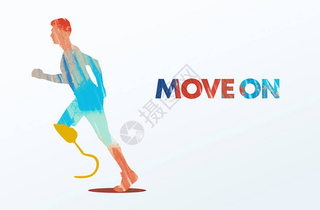 身体残疾运动员的概念身体残疾跑步者的彩色信息图表图片