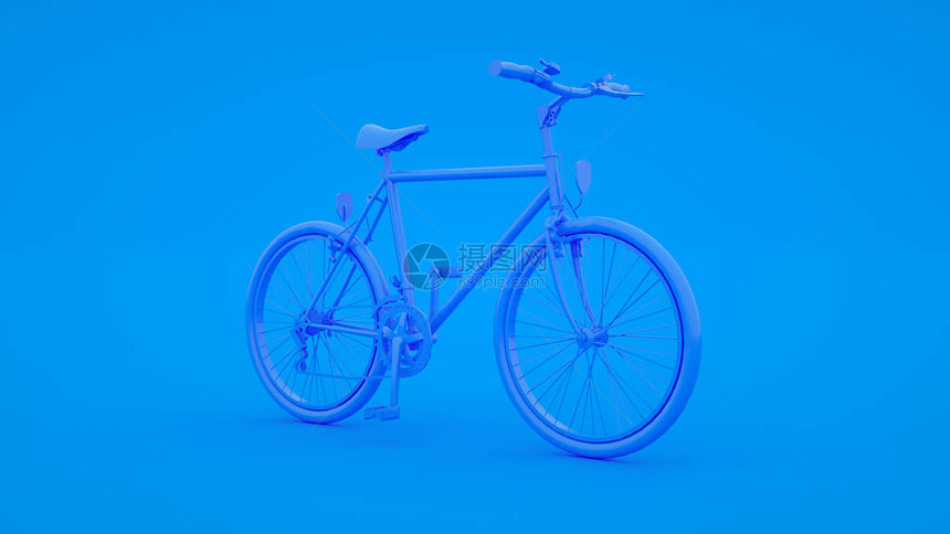 蓝色背景的自行车蓝色图片