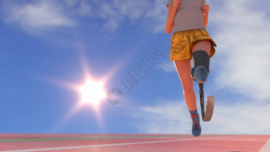 残奥运动员作为残疾人运动的象征3D图片