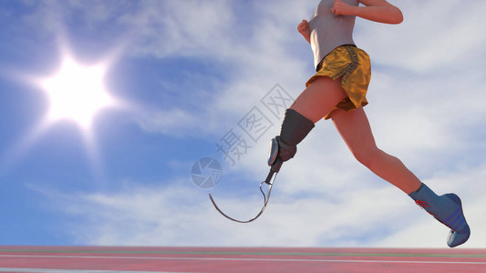 残奥运动员作为残疾人运动的象征3D图片