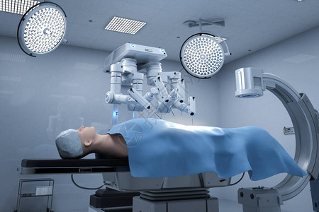 医疗技术概念在手术室使用3D图片