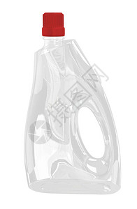 清晰的洗涤剂塑料瓶装杰里肯设计工程包装模拟器将白色背景上的3D图片