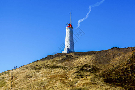 冰岛天空中一座孤独的灯塔没有人图片