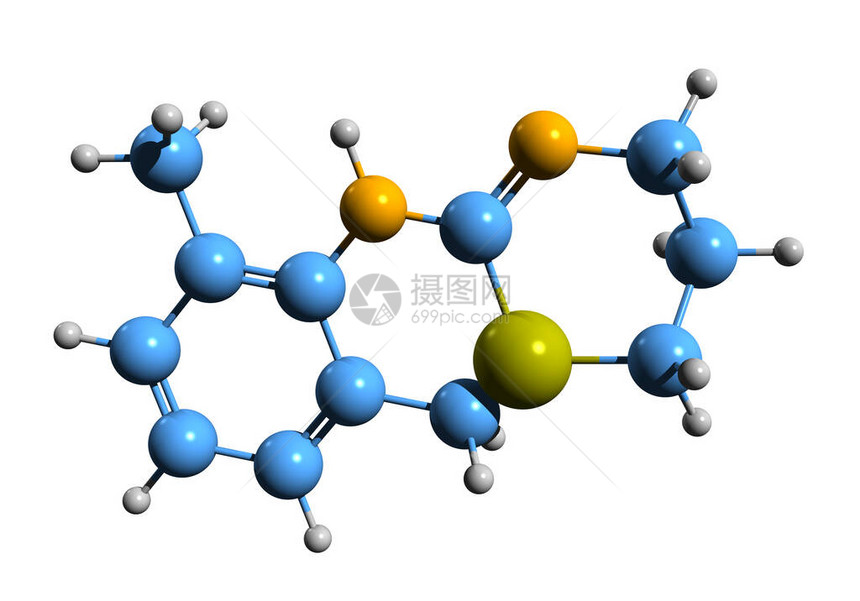 3DXylazine骨骼配方与白底隔离的兽医麻醉剂图片