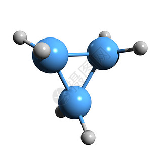 环丙烷骨架式的3D图像在白色背景下分离的环烷分子的高清图片