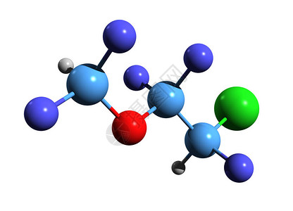 安氟醚骨架式的3D图像白色背景下卤代醚的图片