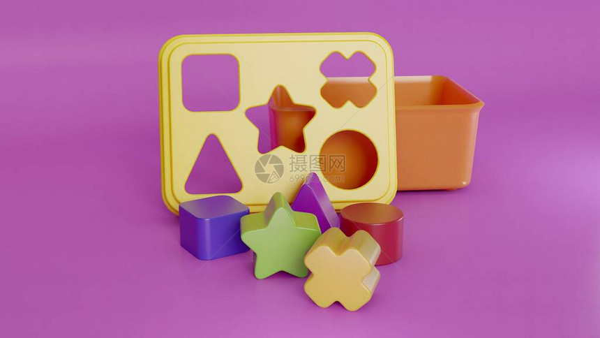 多色几何玩具盒儿童游图片