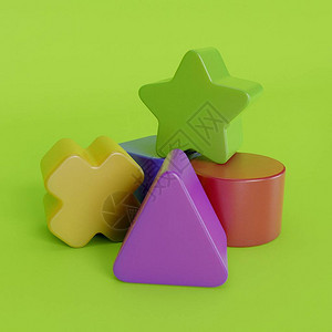 多色几何玩具块儿童游戏图片
