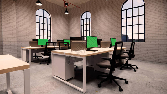 现代办公录像现代开放概念前厅和接待区会议室设计3d招标1图片