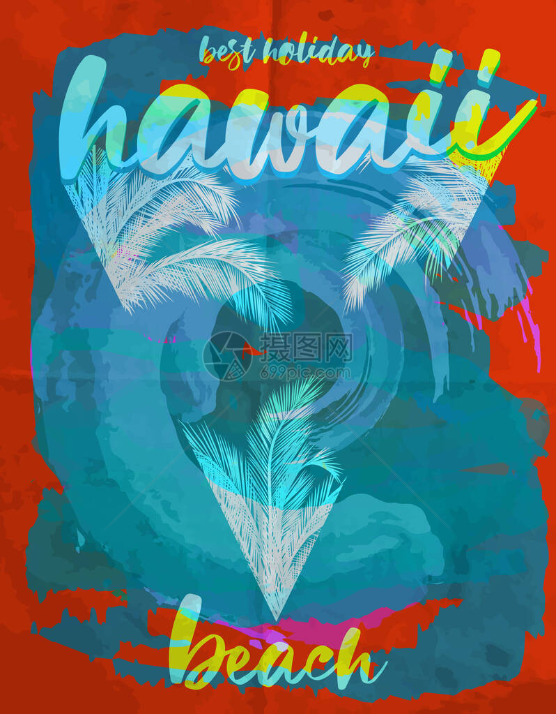夏威夷夏季海报平面设计图片